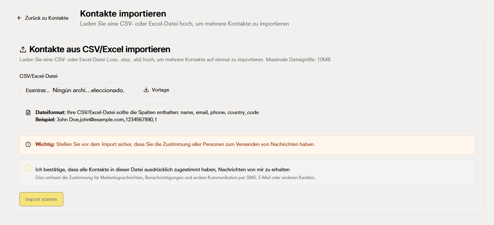 Kontakte importieren