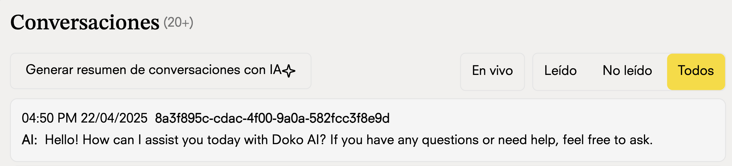 Conversations Filters