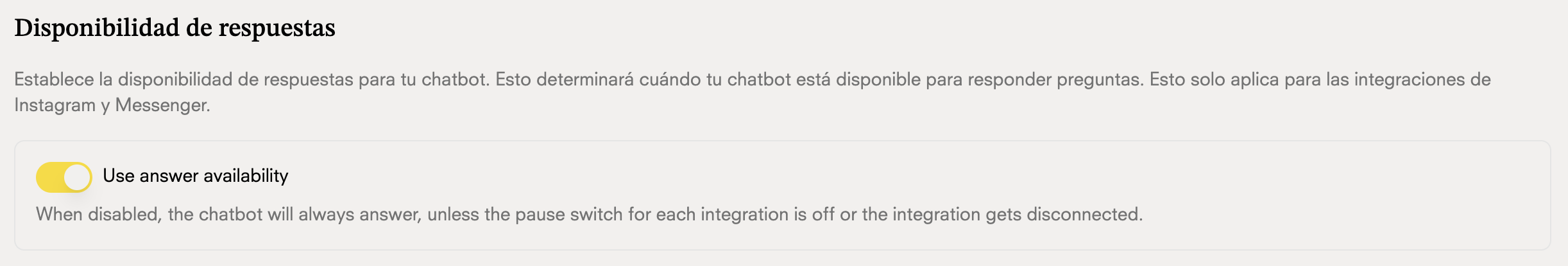 Availability Schedule
