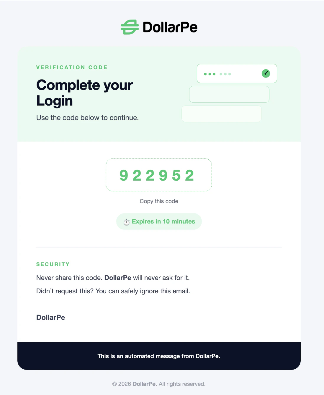 Branded transactional email with partner identity and styled content.
