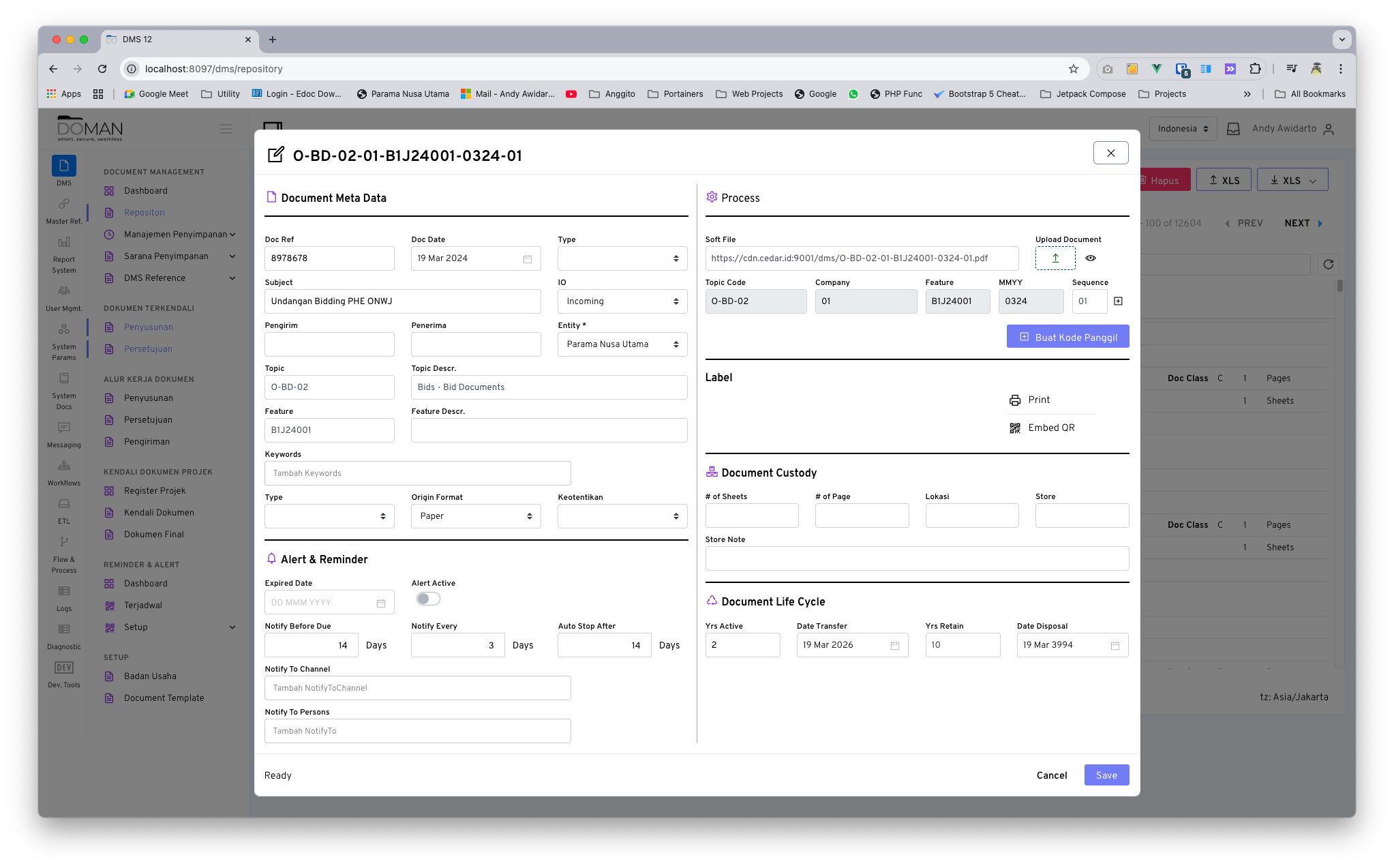 Update Document Page