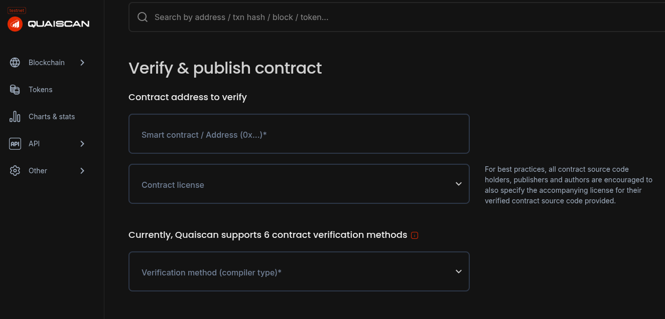 Verifying Contract on Quaiscan - Quai Network Docs