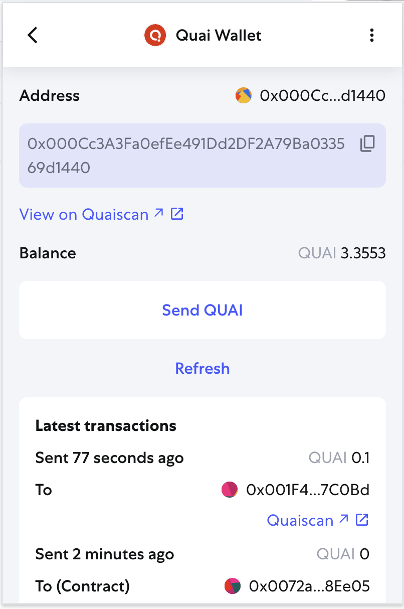 Quai Wallet MetaMask Snap - Quai Network Docs
