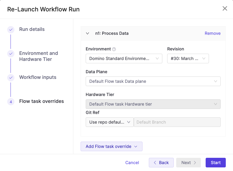 Customize task specific parameters
