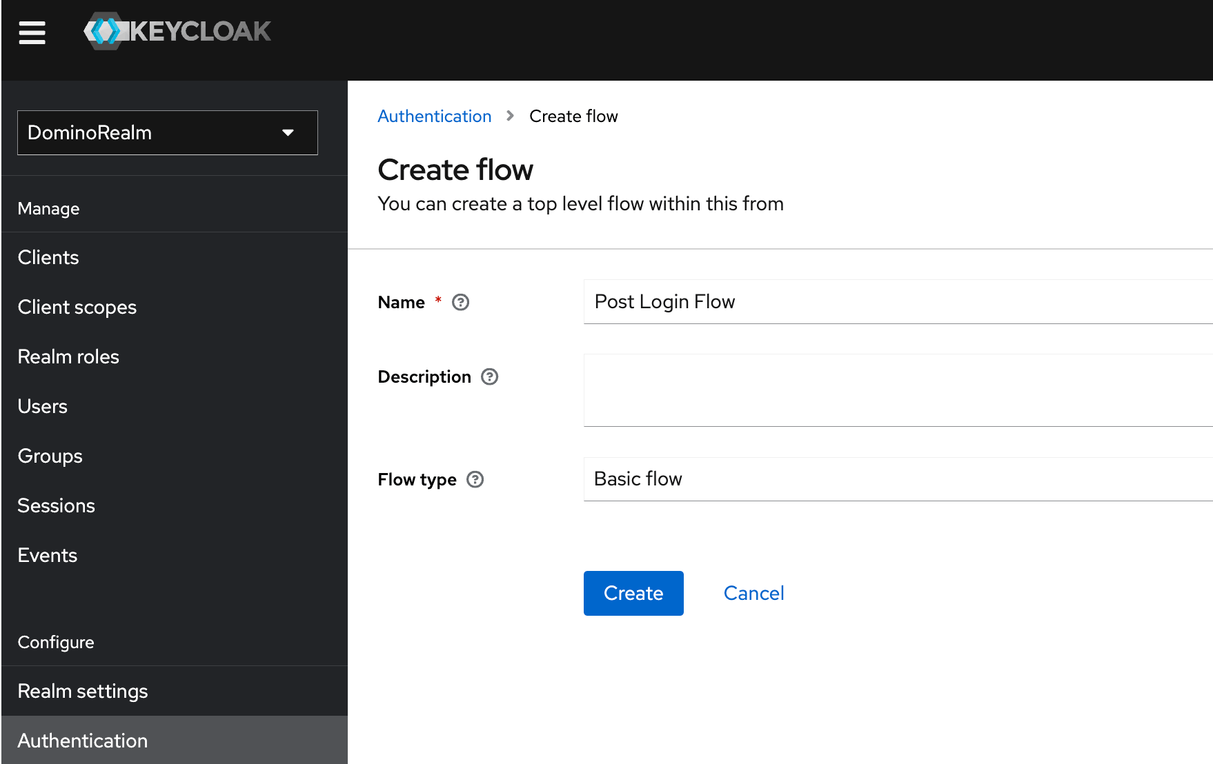 Create a post login flow