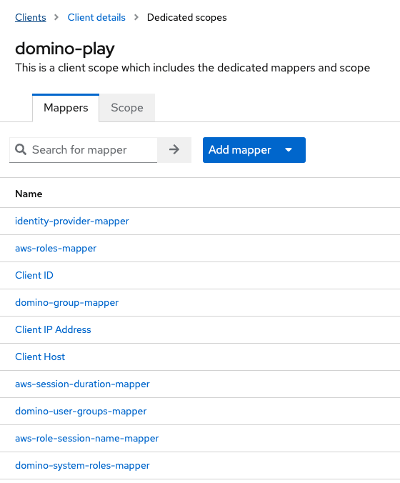 Keycloak Client Mappers