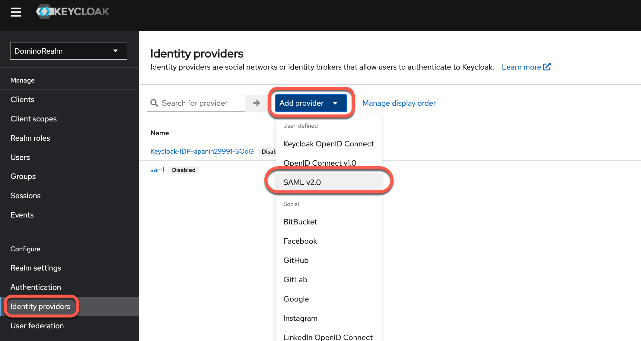 keycloak identity providers