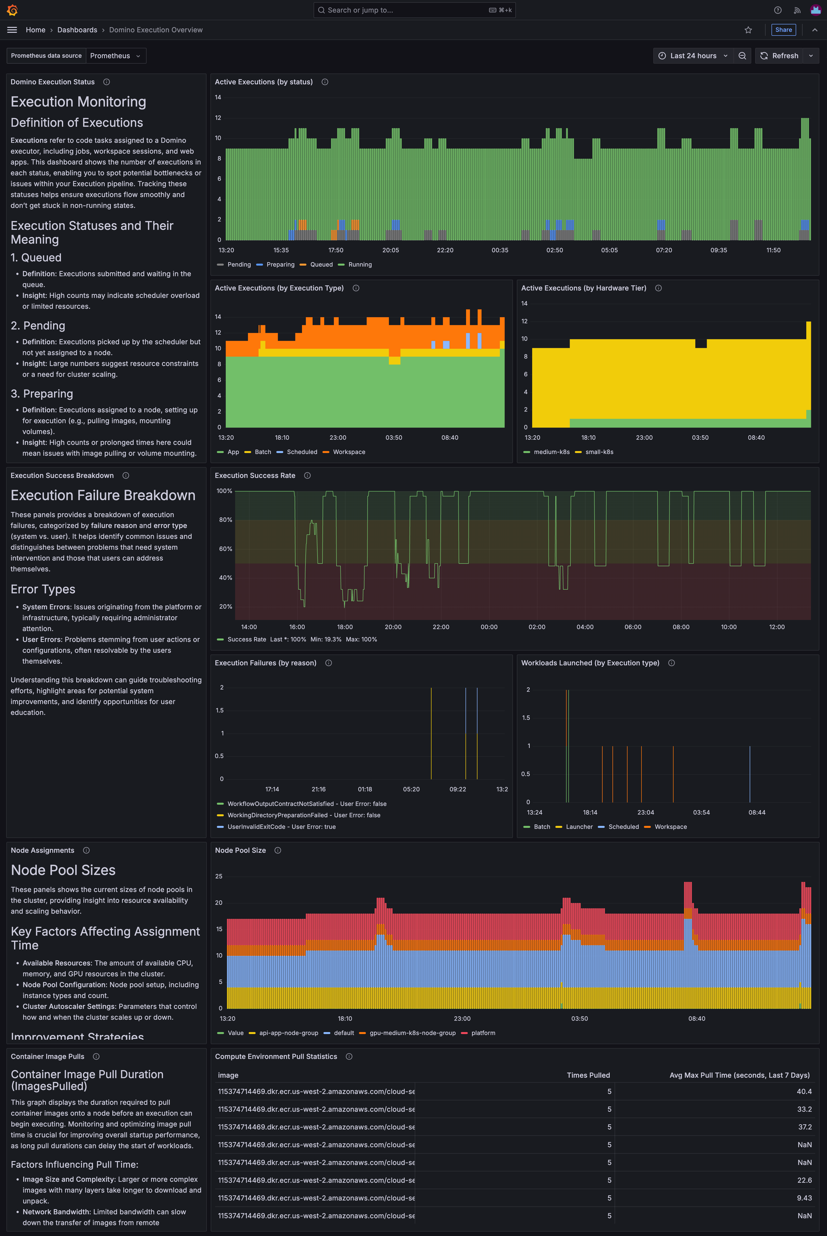 Domino Execution Overview dashboard overview