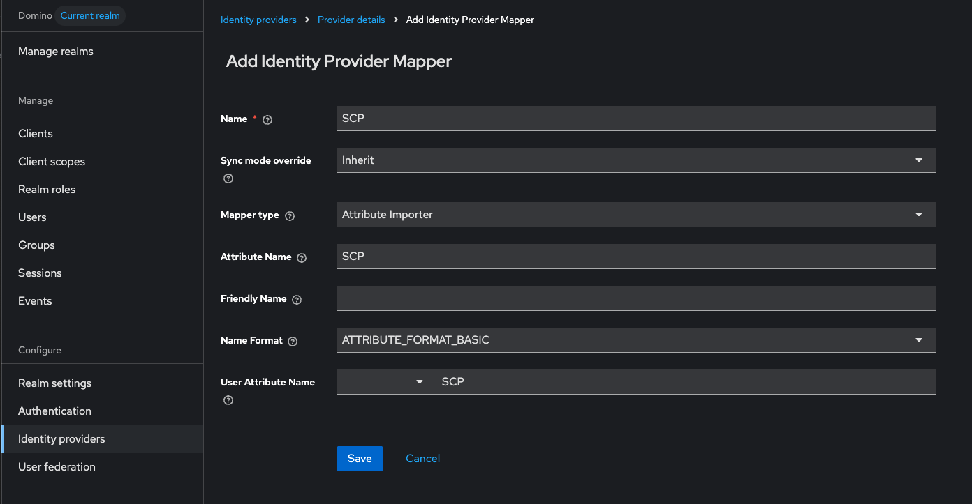 Edit the Identity Provider Mapper