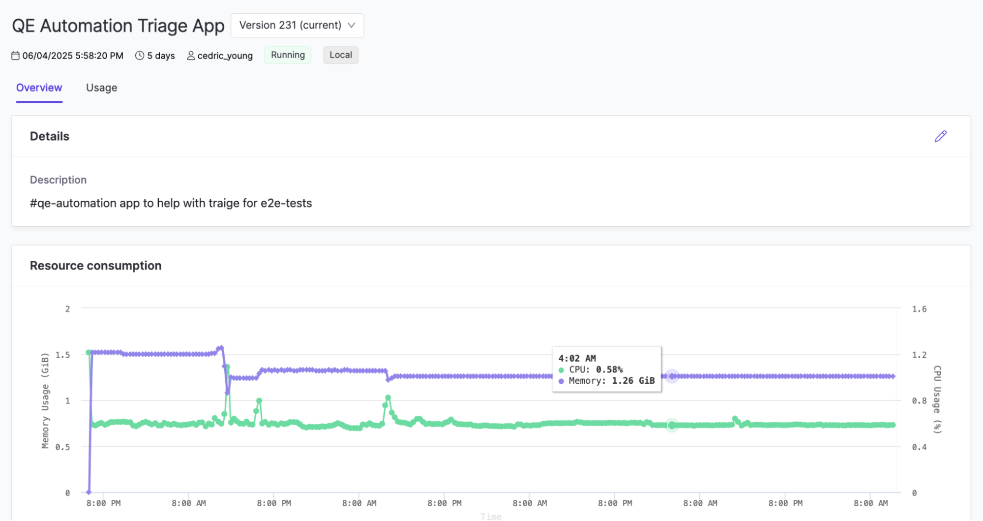 Monitor App resource consumption
