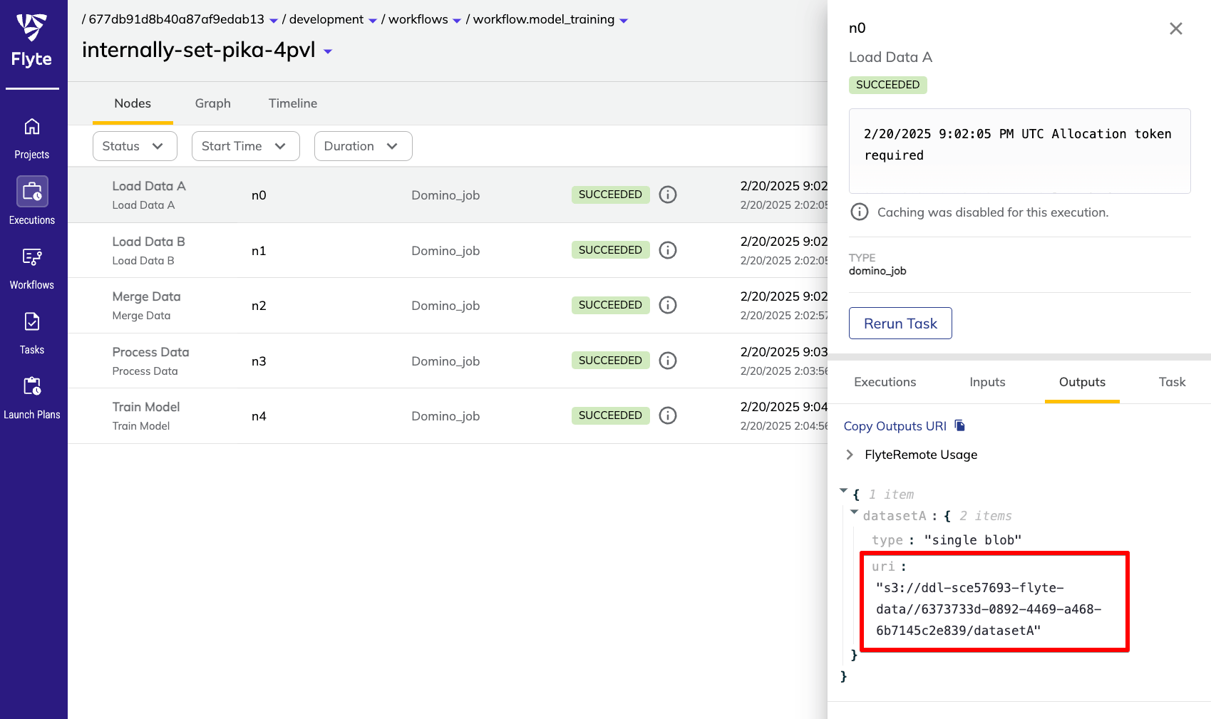 Flyte Output Blob URI