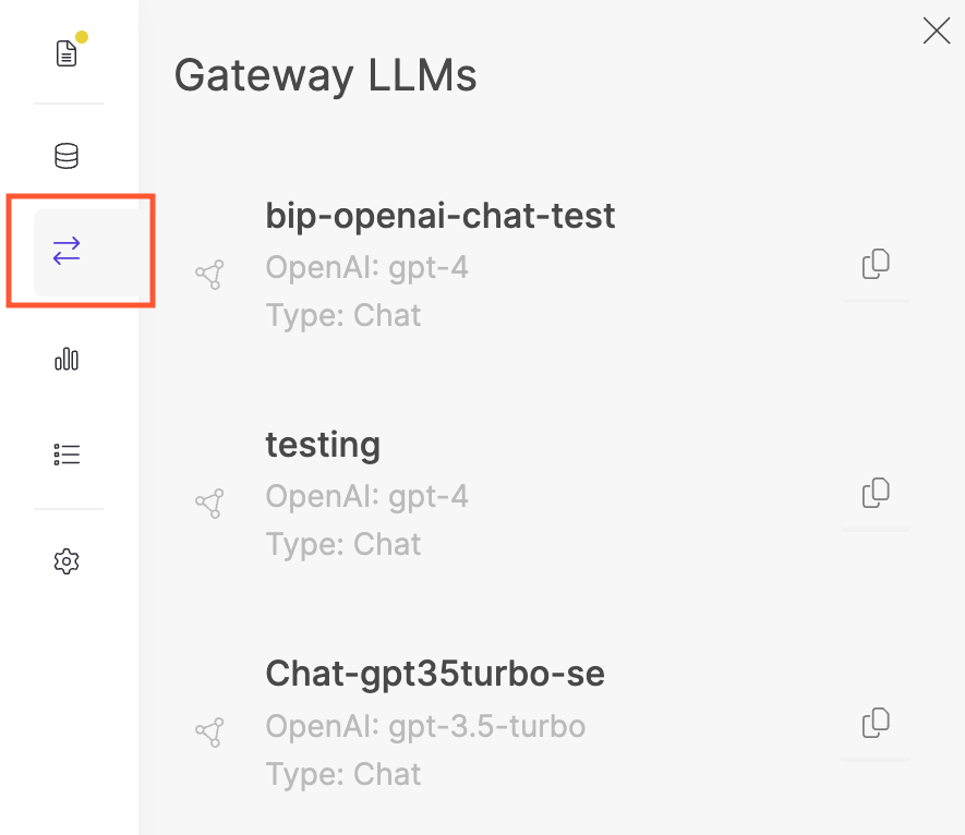 See available endpoints in workspace side panel
