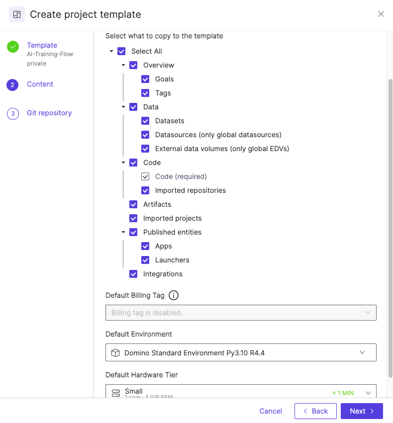 Create Template - Step 2
