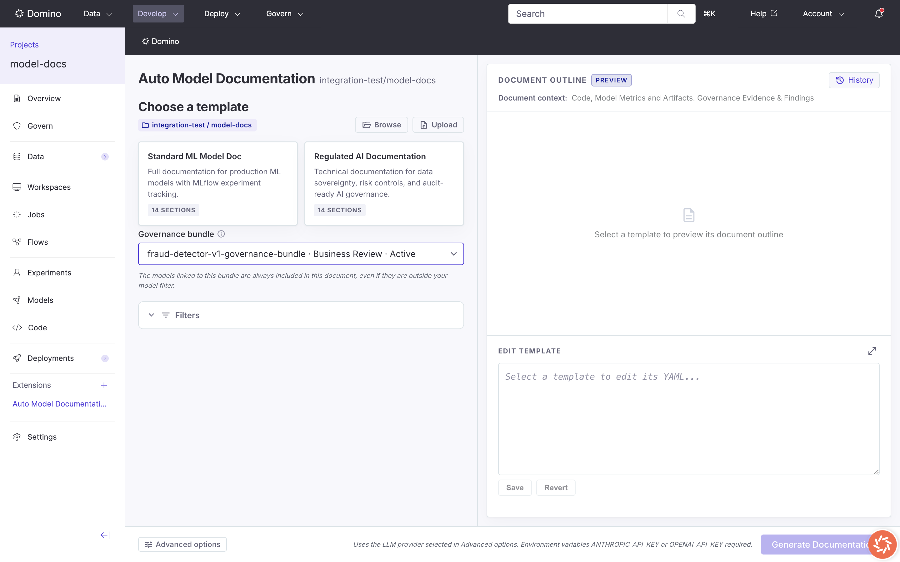 Governance bundle selector