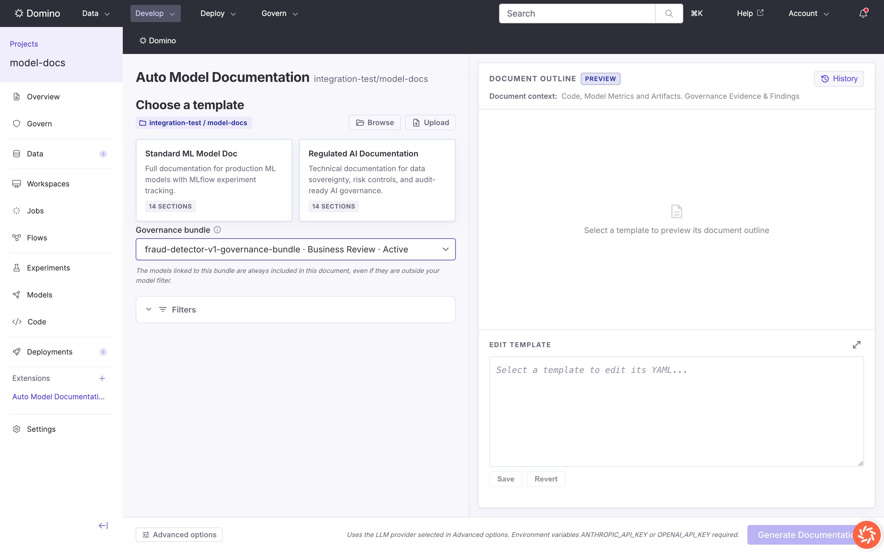 Governance bundle selector