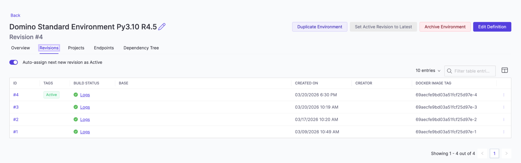 Auto-assign next new revision as Active