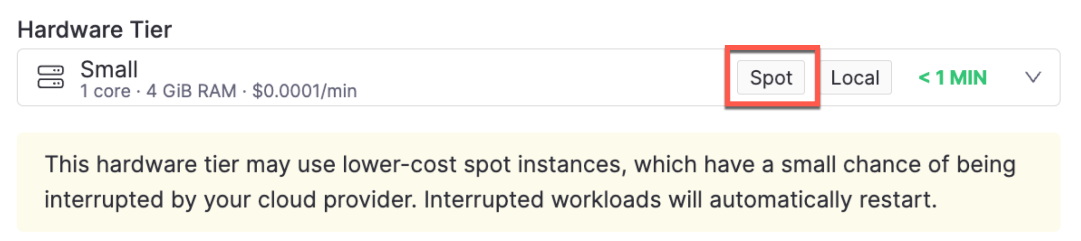 Select Spot instance