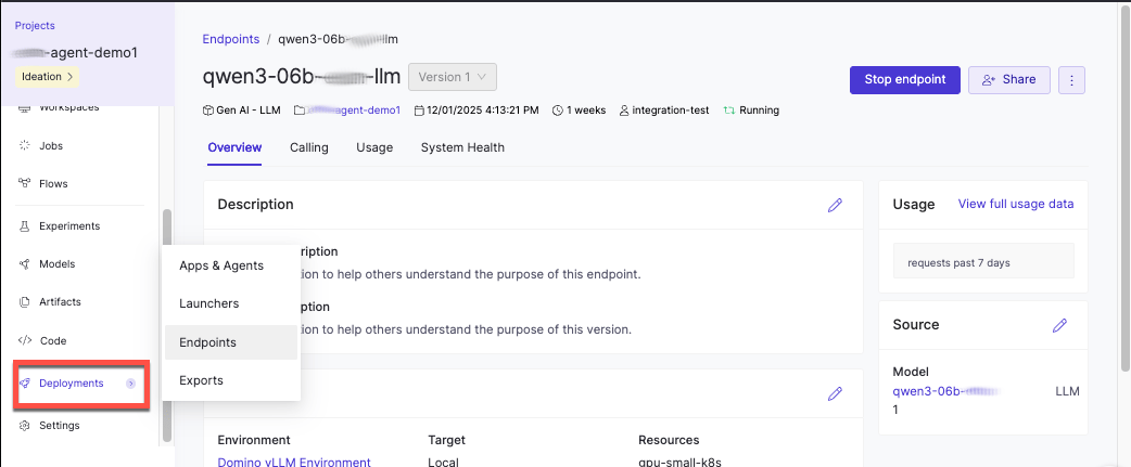 Endpoint performance dashboard
