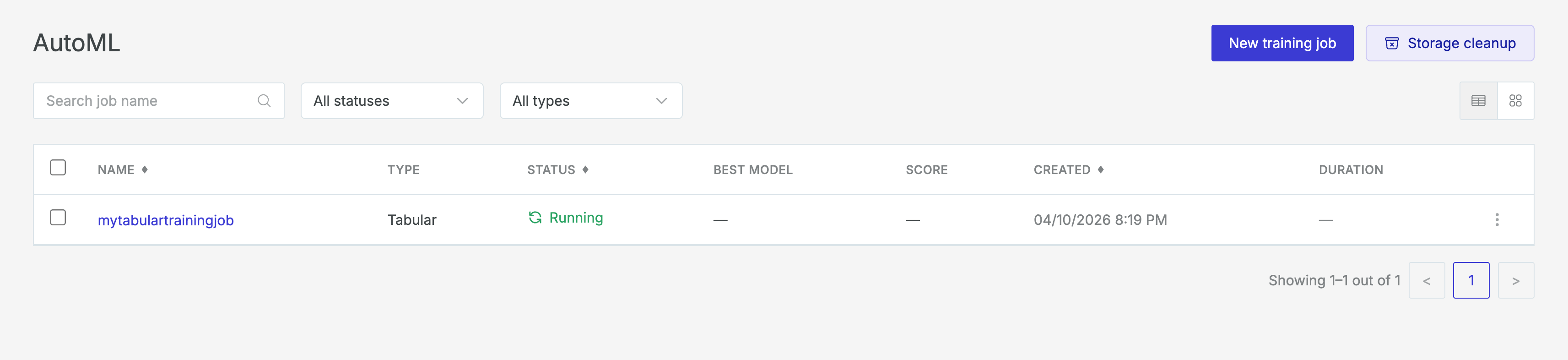 AutoML landing page
