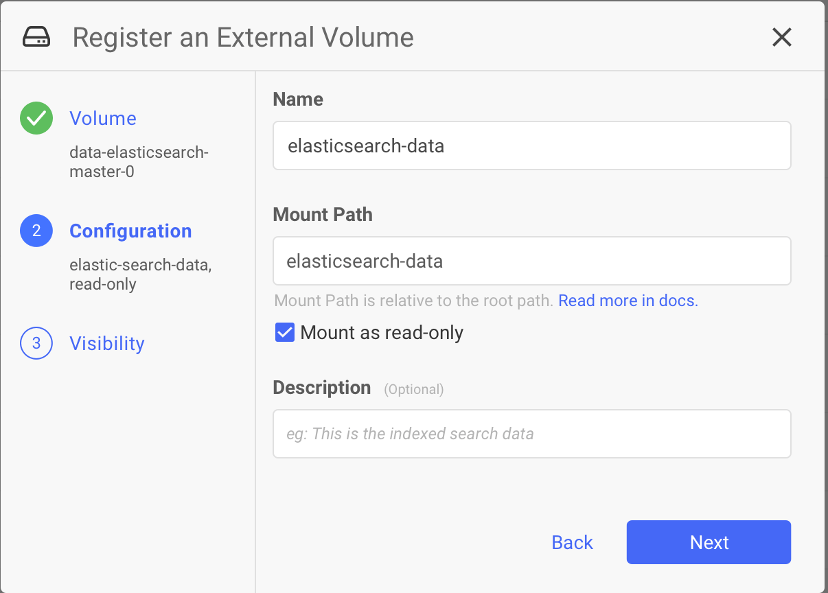 Configure an External Data Volume