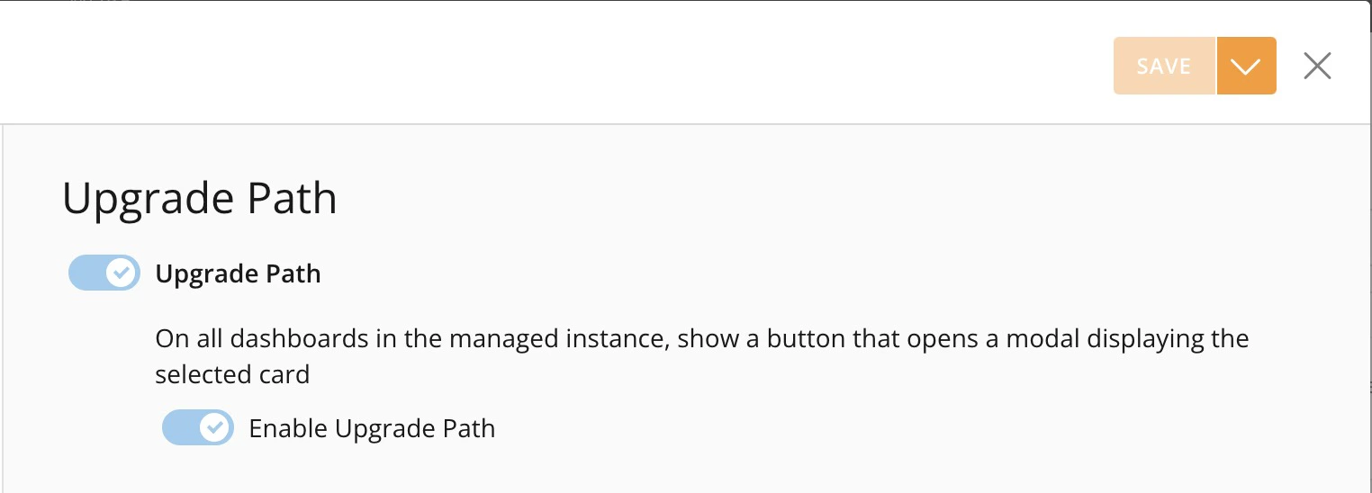 Upgrade Path toggles