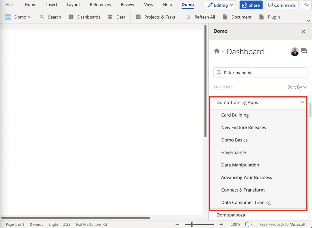 Graphical user interface, application, Word Description automatically generated