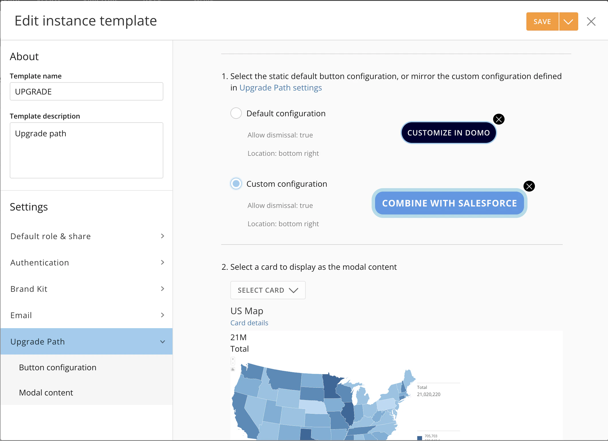 Button configuration in instance template