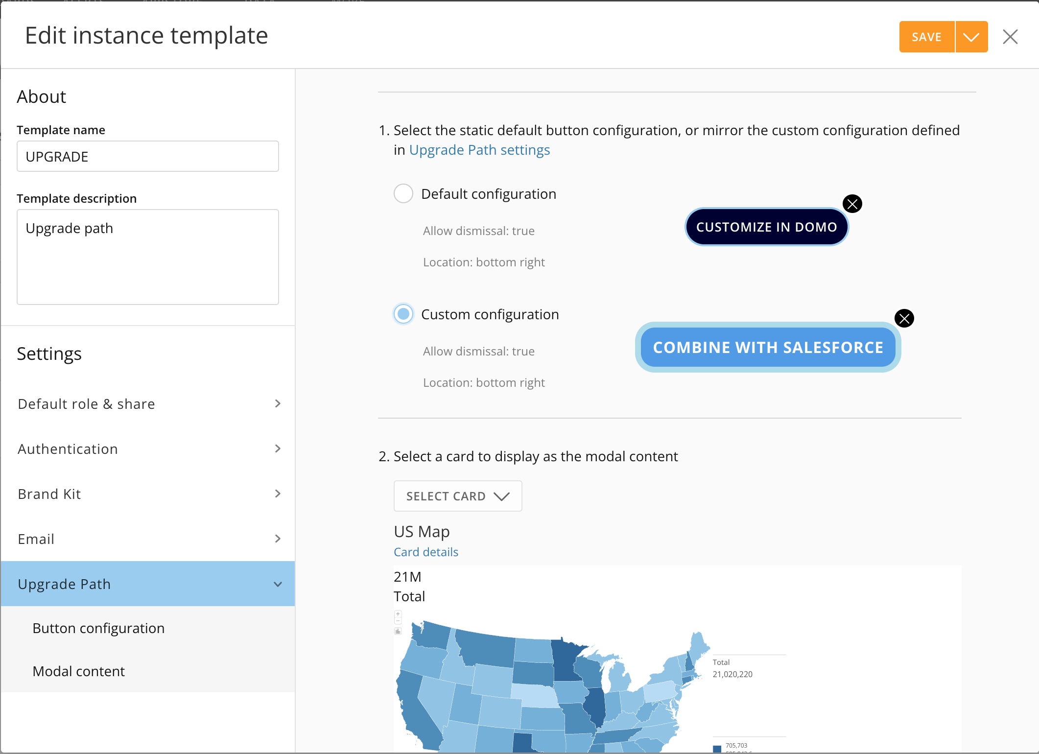 Button configuration in instance template