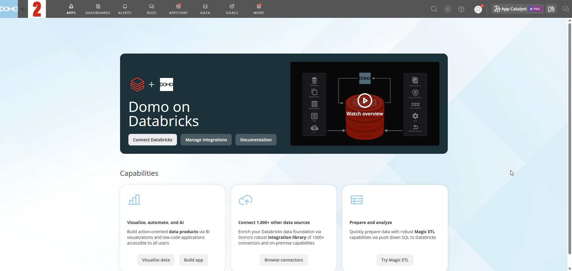 Domo on Databricks overview page