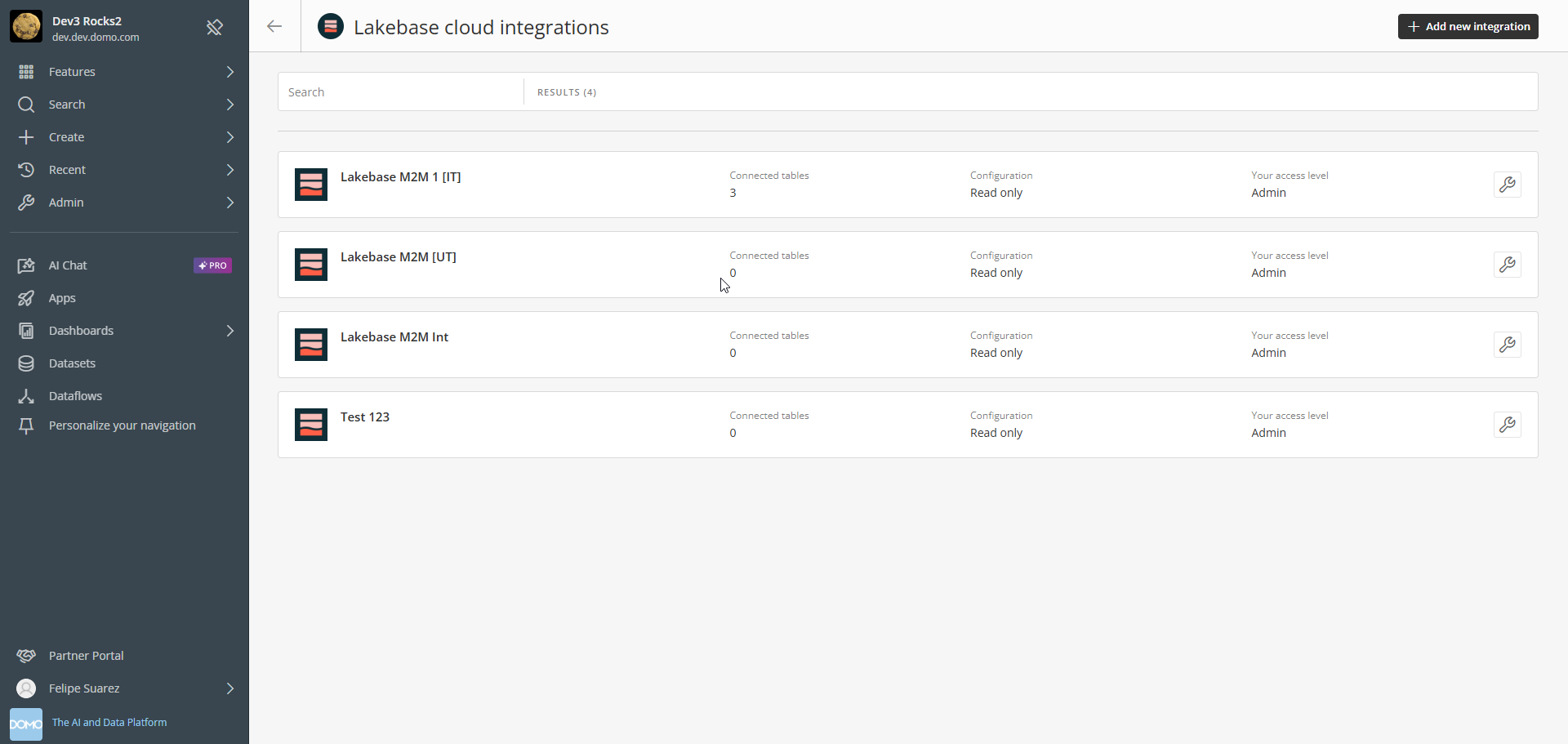 Lakebase cloud integrations page