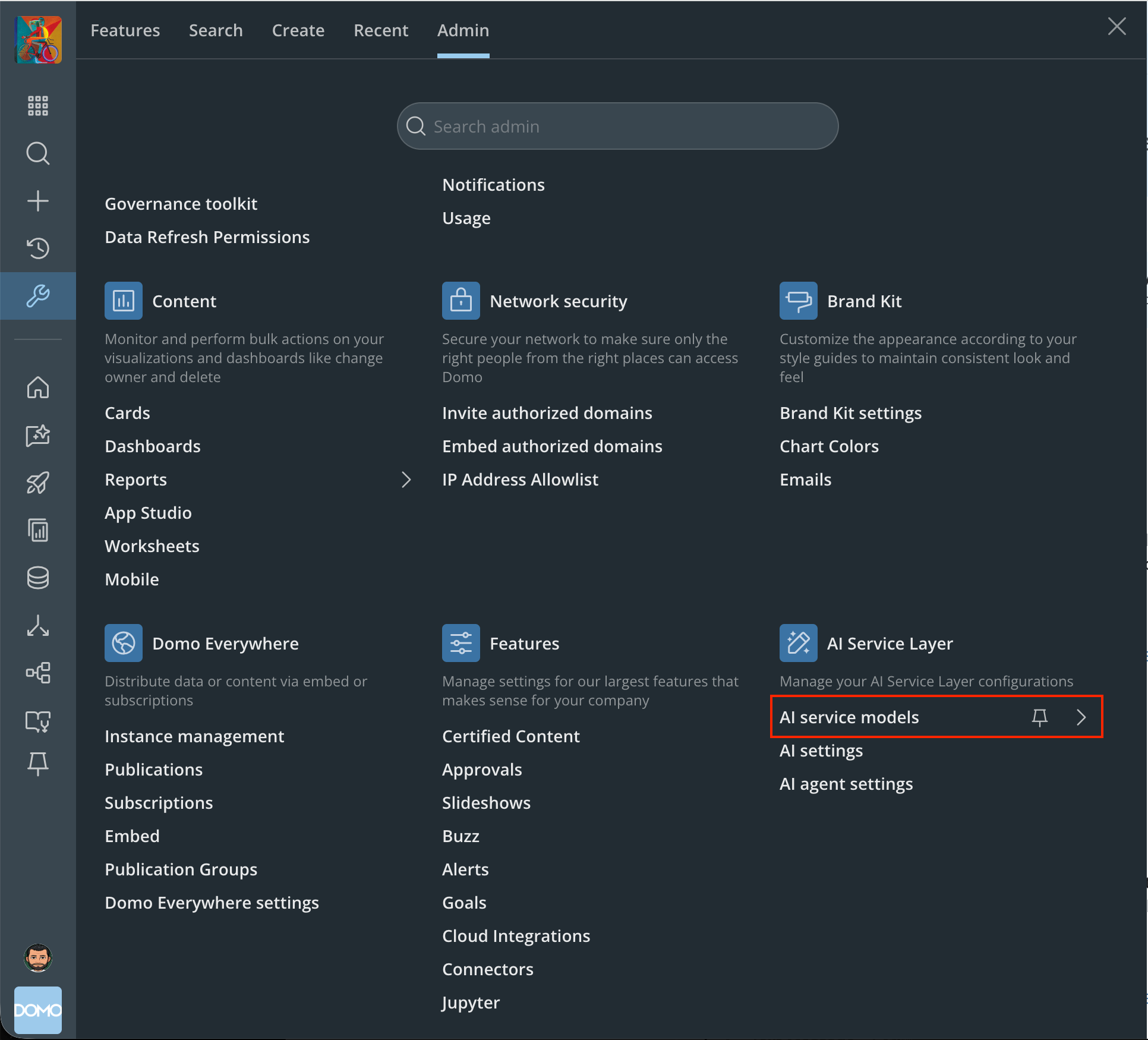 Text Generation service option in AI Service Models