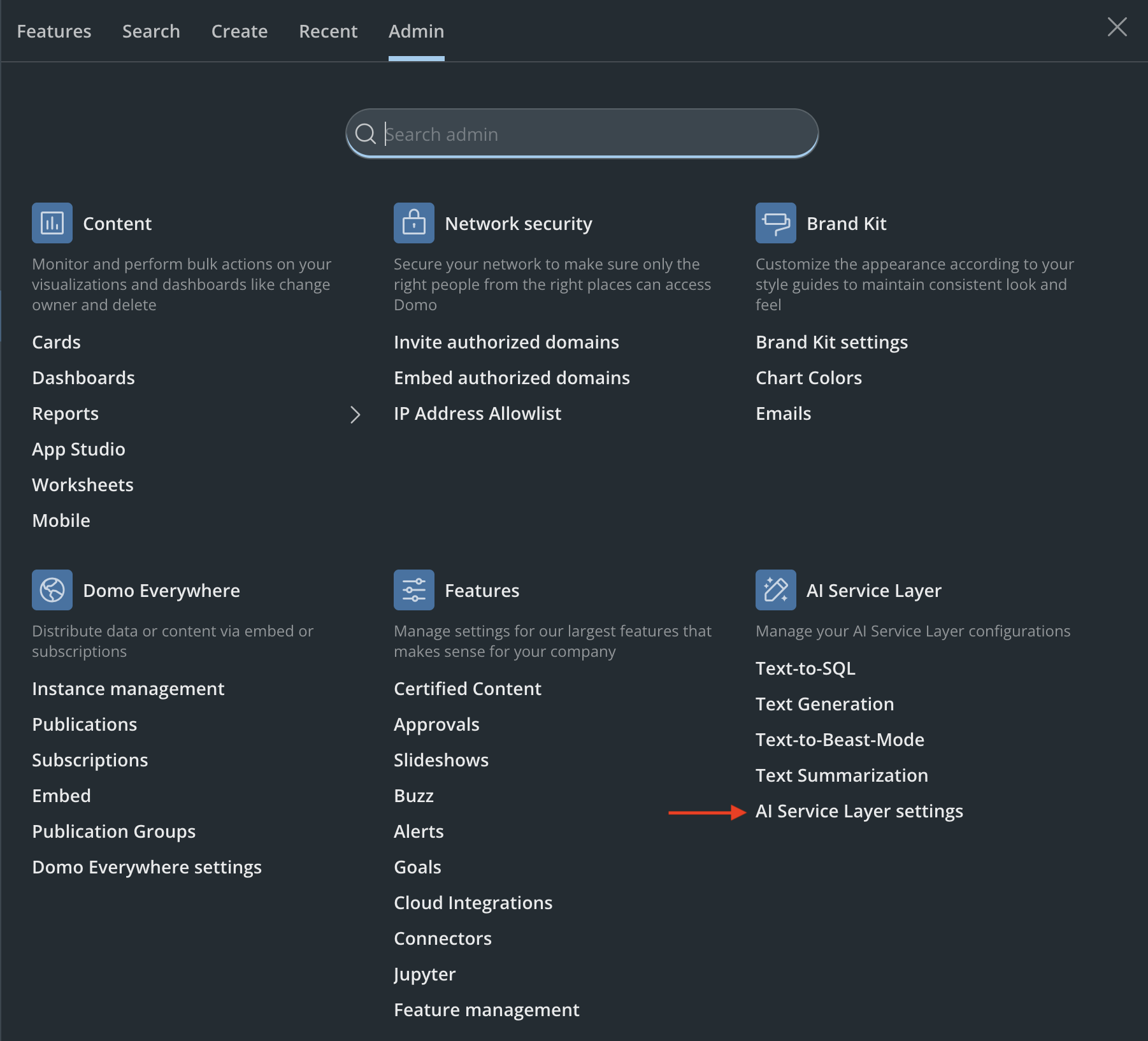 AI Chat DataSet Restrictions menu