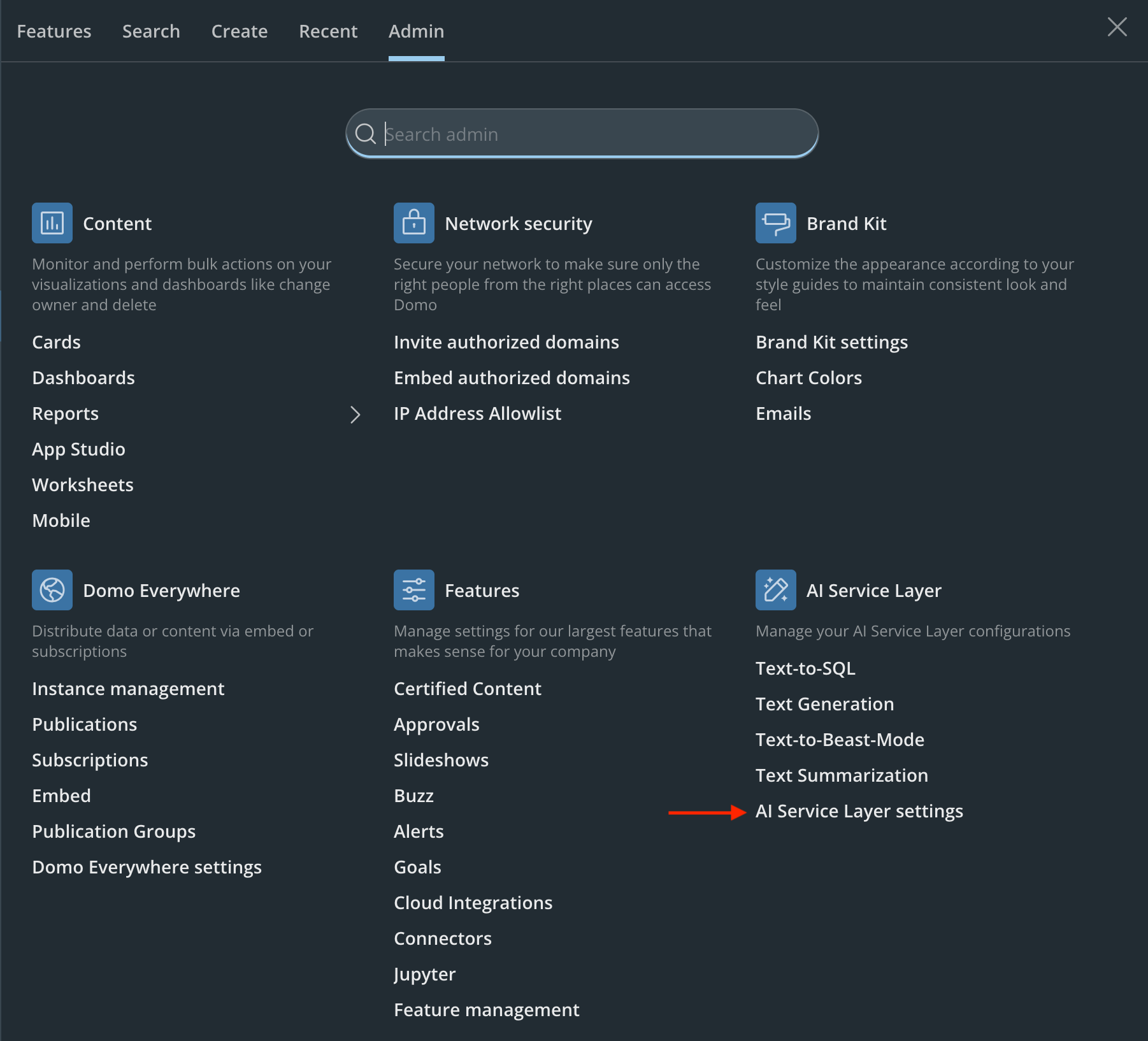 AI Chat DataSet Restrictions menu