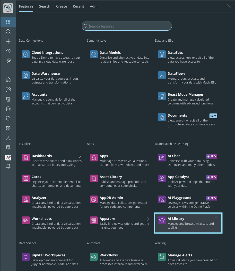 AI Library navigation