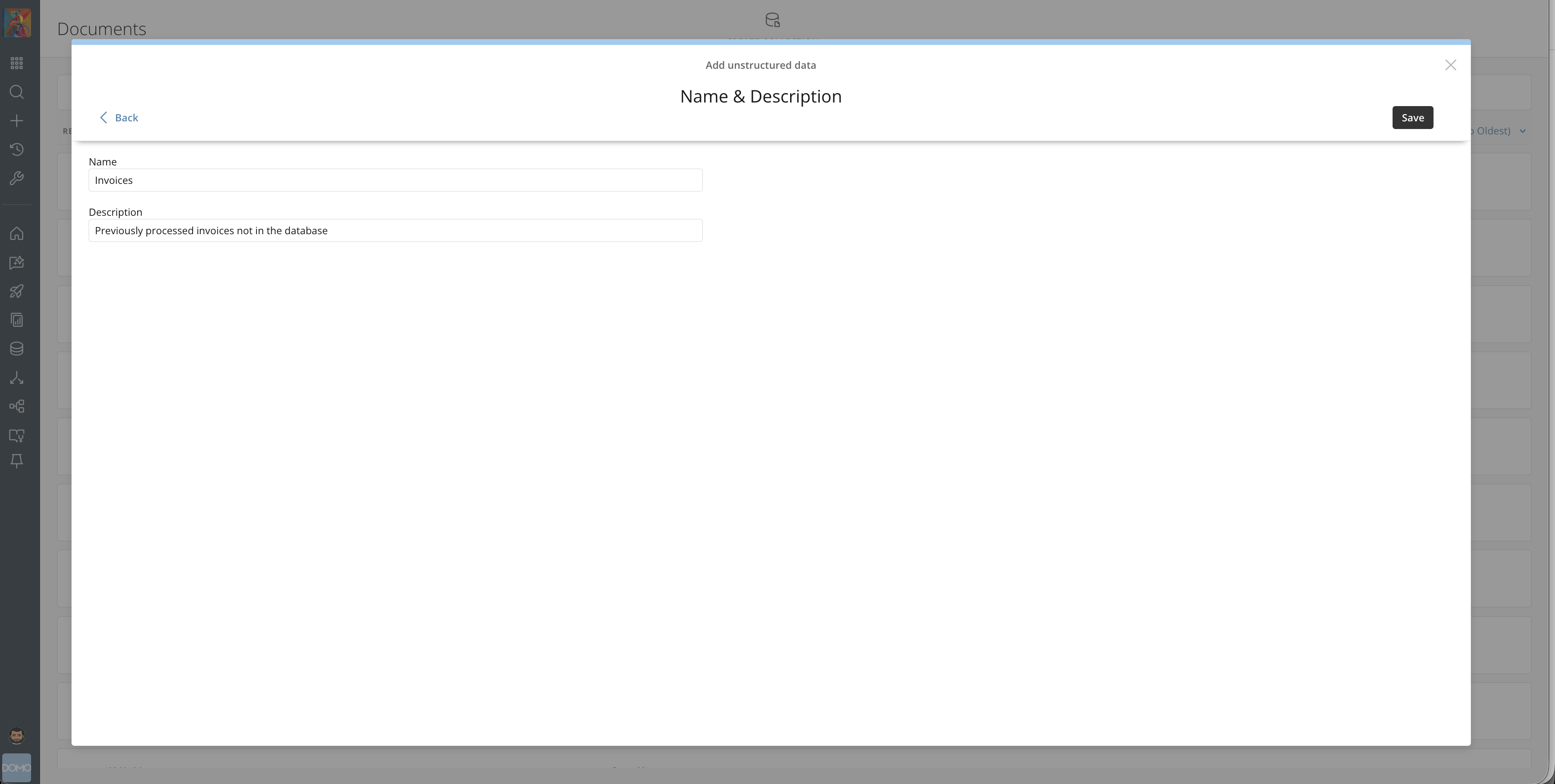 Document Collection name and description fields