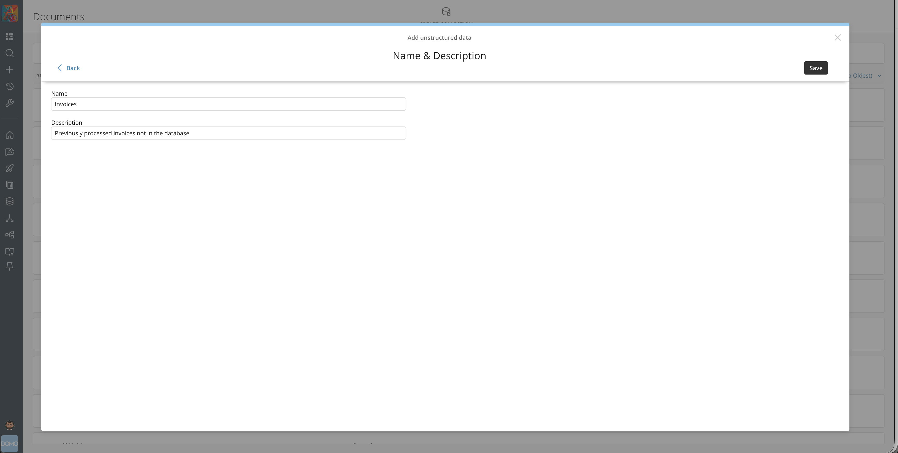 Document Collection name and description fields