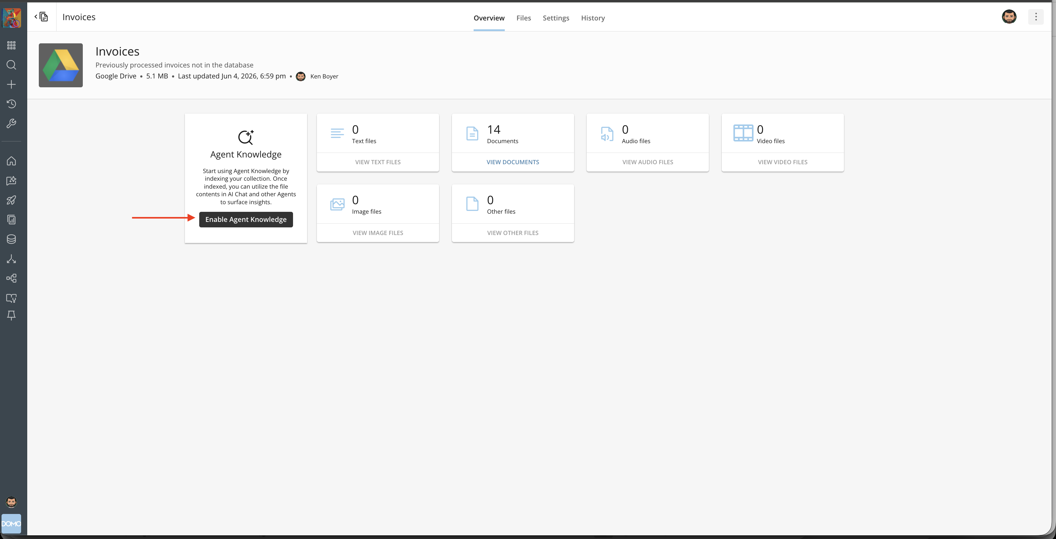 Document Collection Files and Overview tabs
