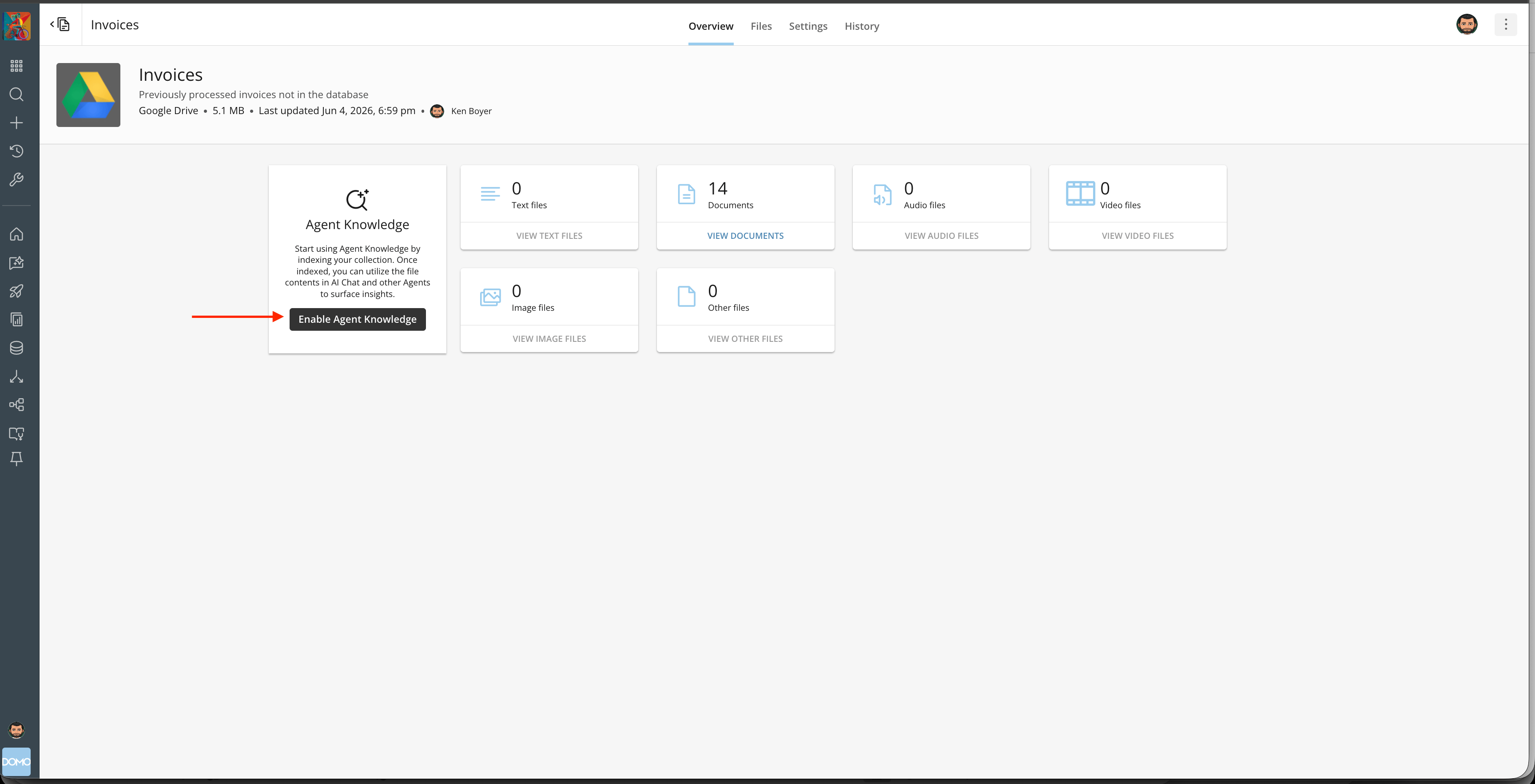 Document Collection Files and Overview tabs