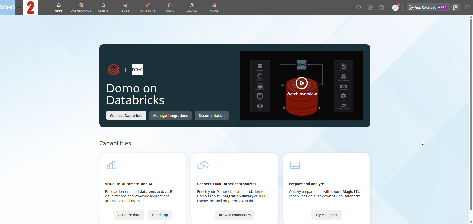 Domo on Databricks overview page