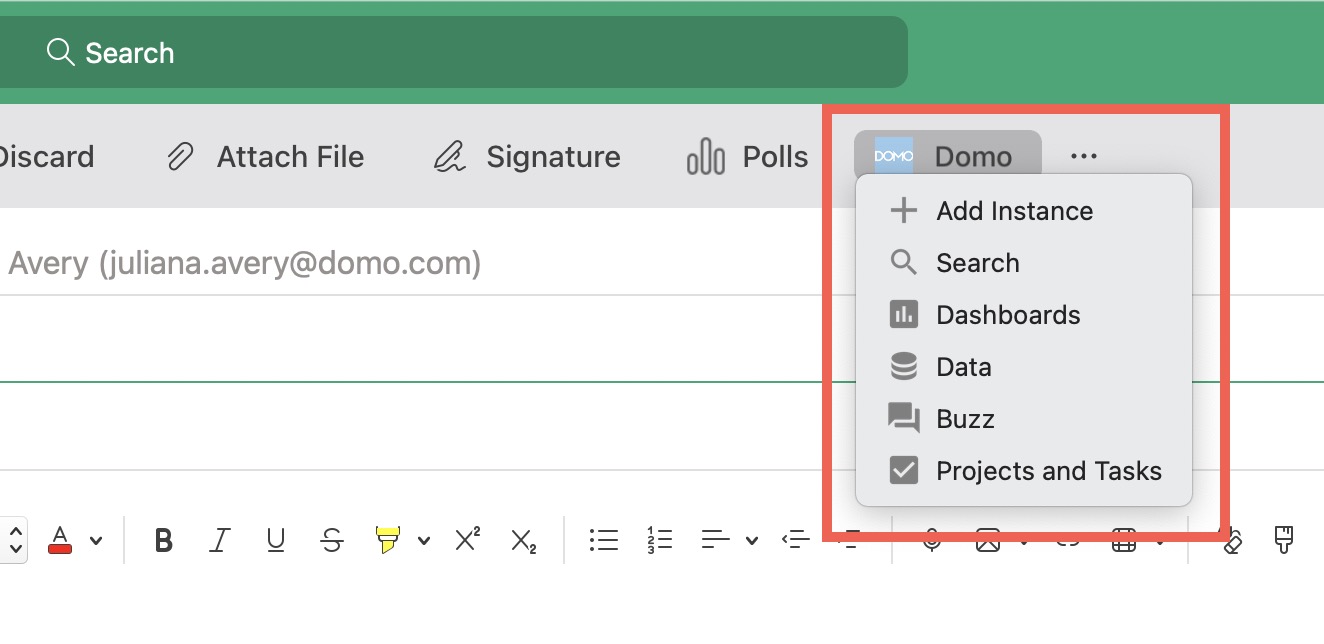 Domo Add-ins for Microsoft Office 365 Apps | User Guide - Domo
