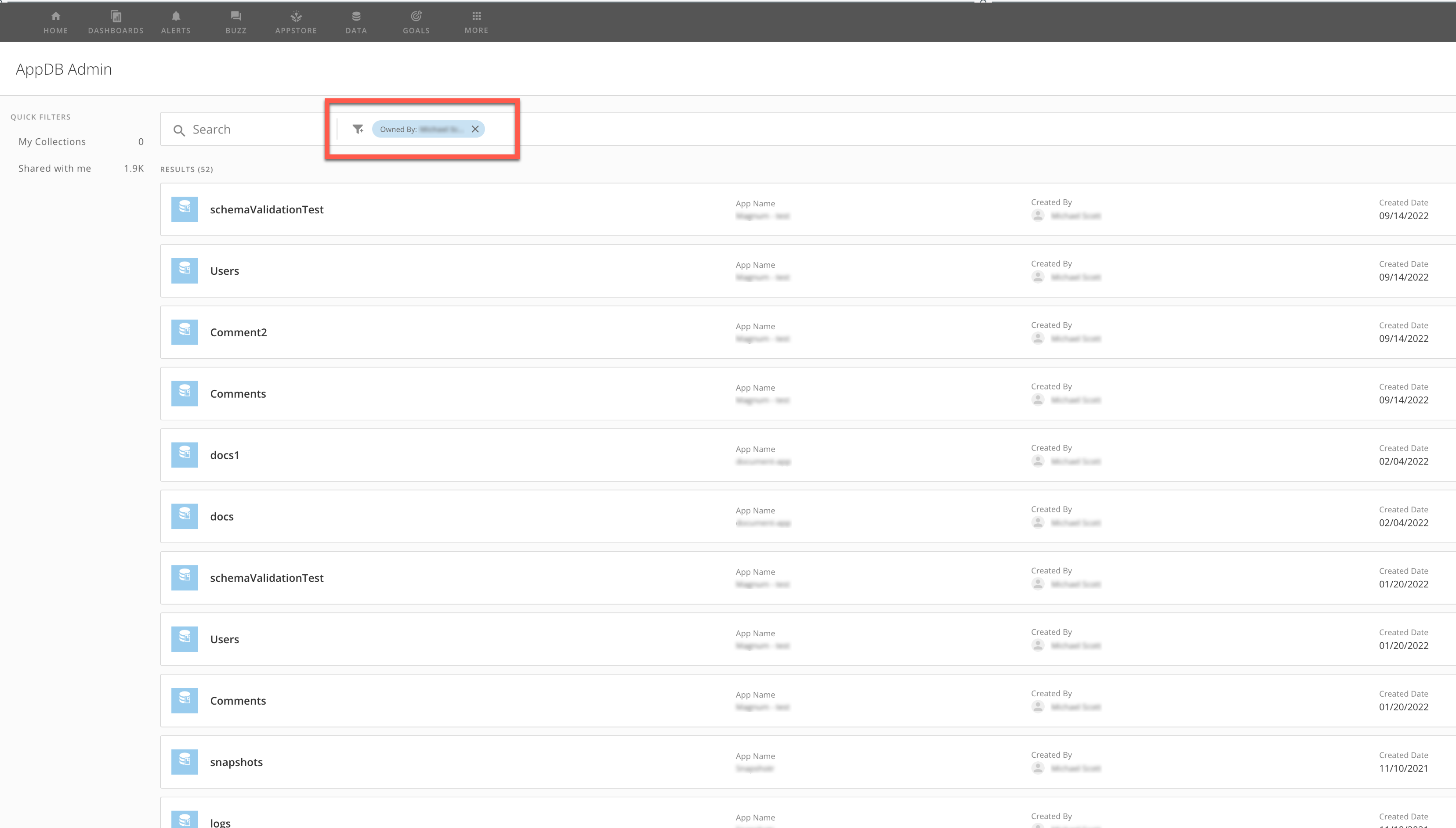 AppDB管理者ユーザーインターフェース - Domo