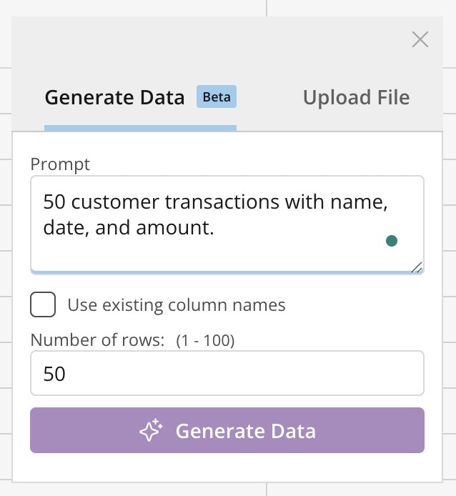 A screenshot of a data generatorAI-generated content may be incorrect.
