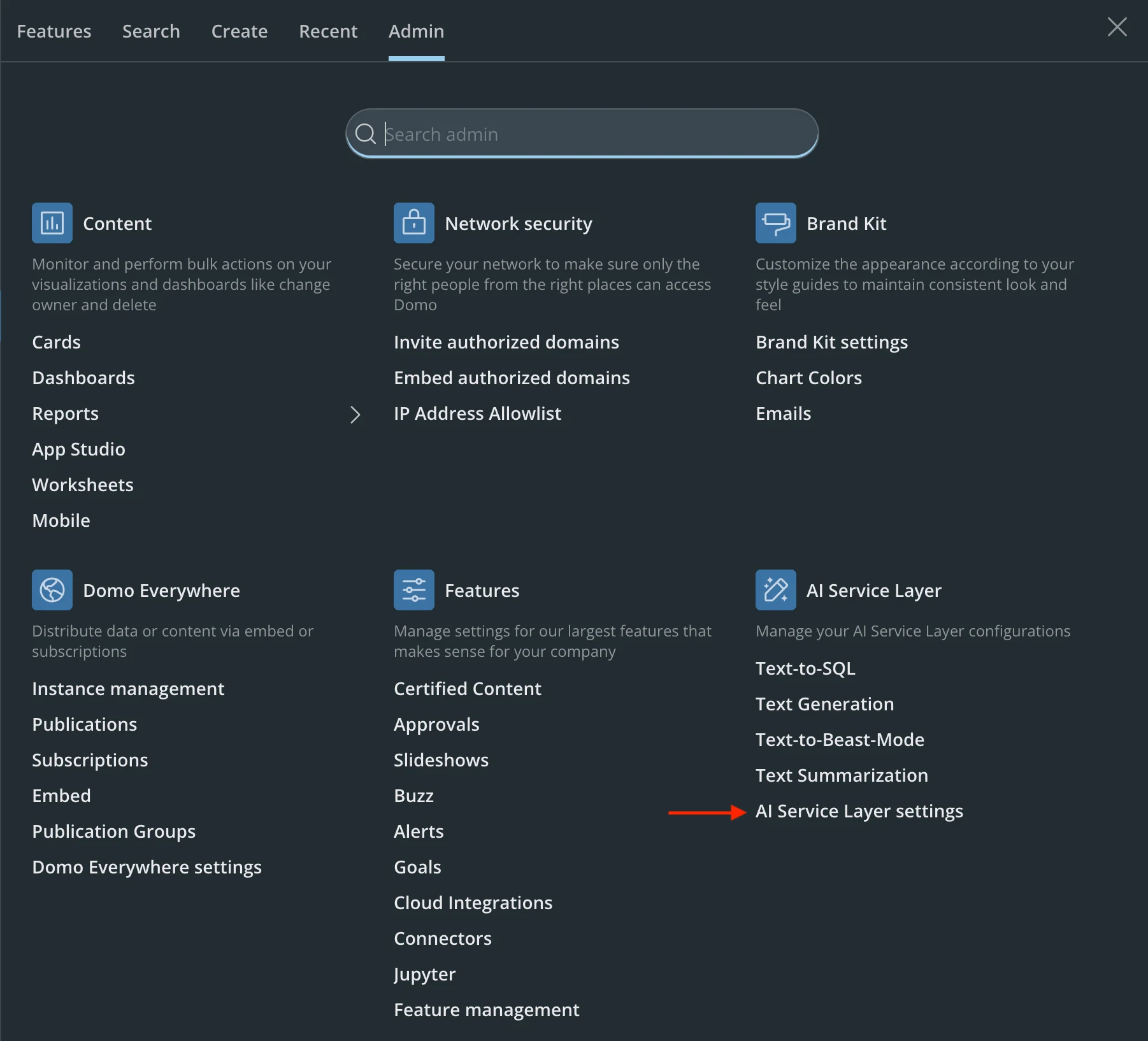 AI Chat DataSet Restrictions menu