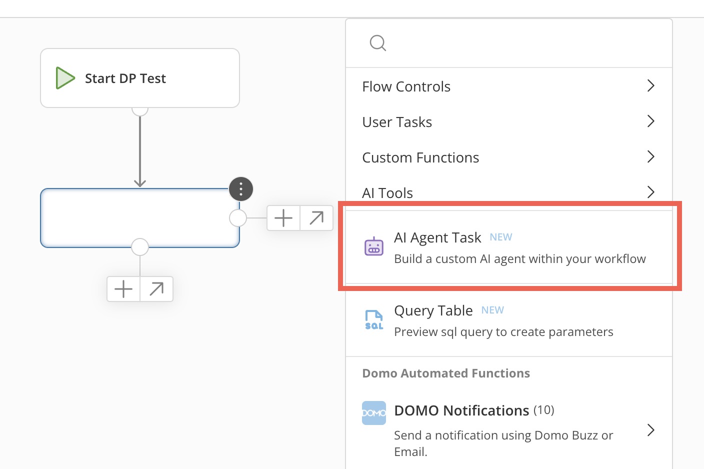 Build an AI Agent Task in Workflows - Domo