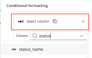 Selecting the column to evaluate.