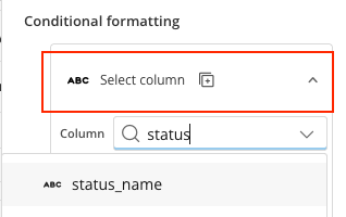 Selecting the column to evaluate.