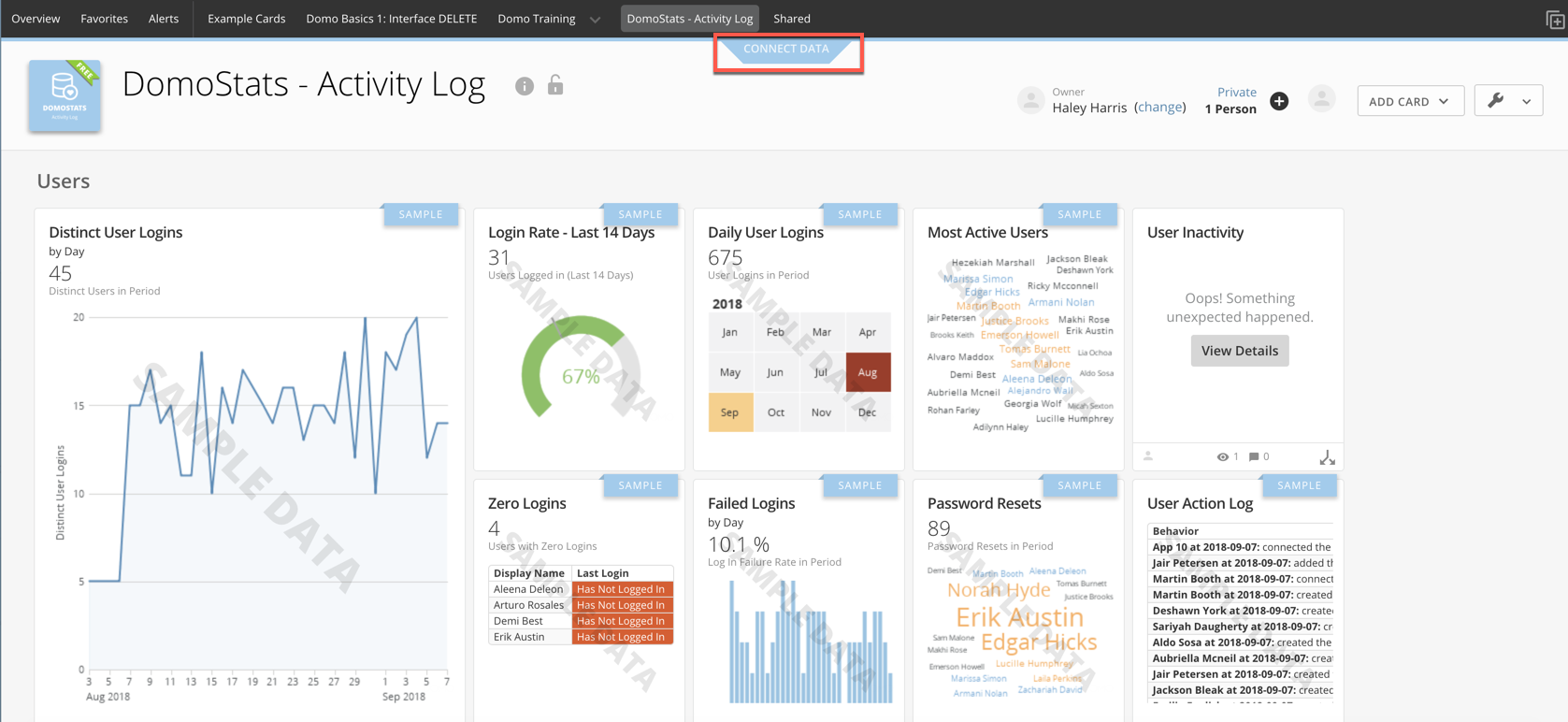 DomoStats - Activity Log App - Domo