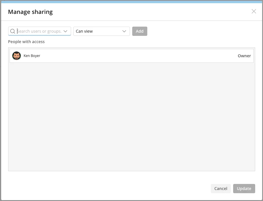 Agent share dialog