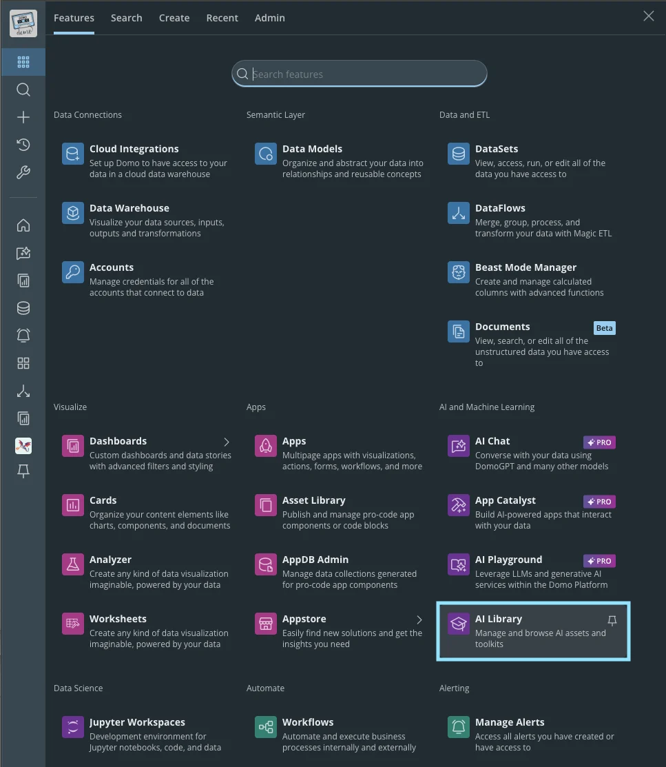 AI Library navigation