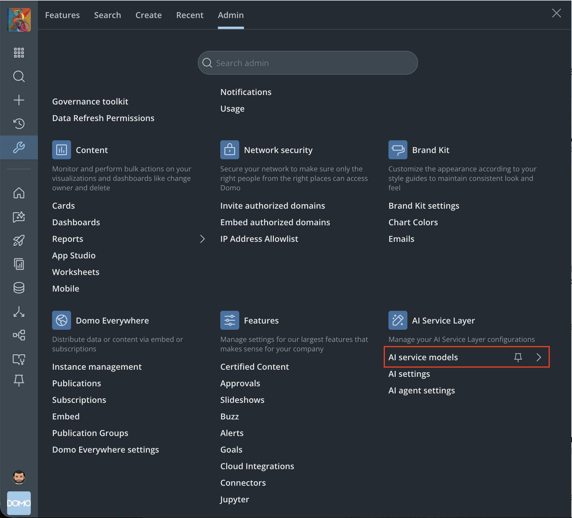 Text Generation service option in AI Service Models